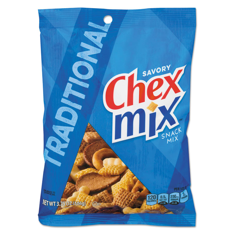 Chex Mix - Chex Mix, Traditional Flavor Trail Mix, 3.75 oz Bag, 8/Box