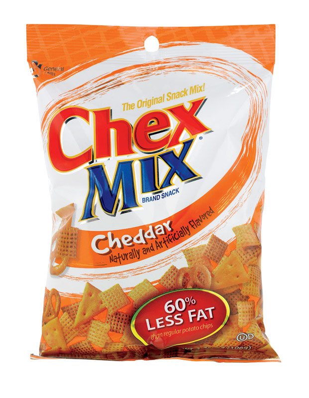 CHEX MIX - Chex Mix Cheddar Cheese Snack Mix 3.75 oz Bagged - Case of 8