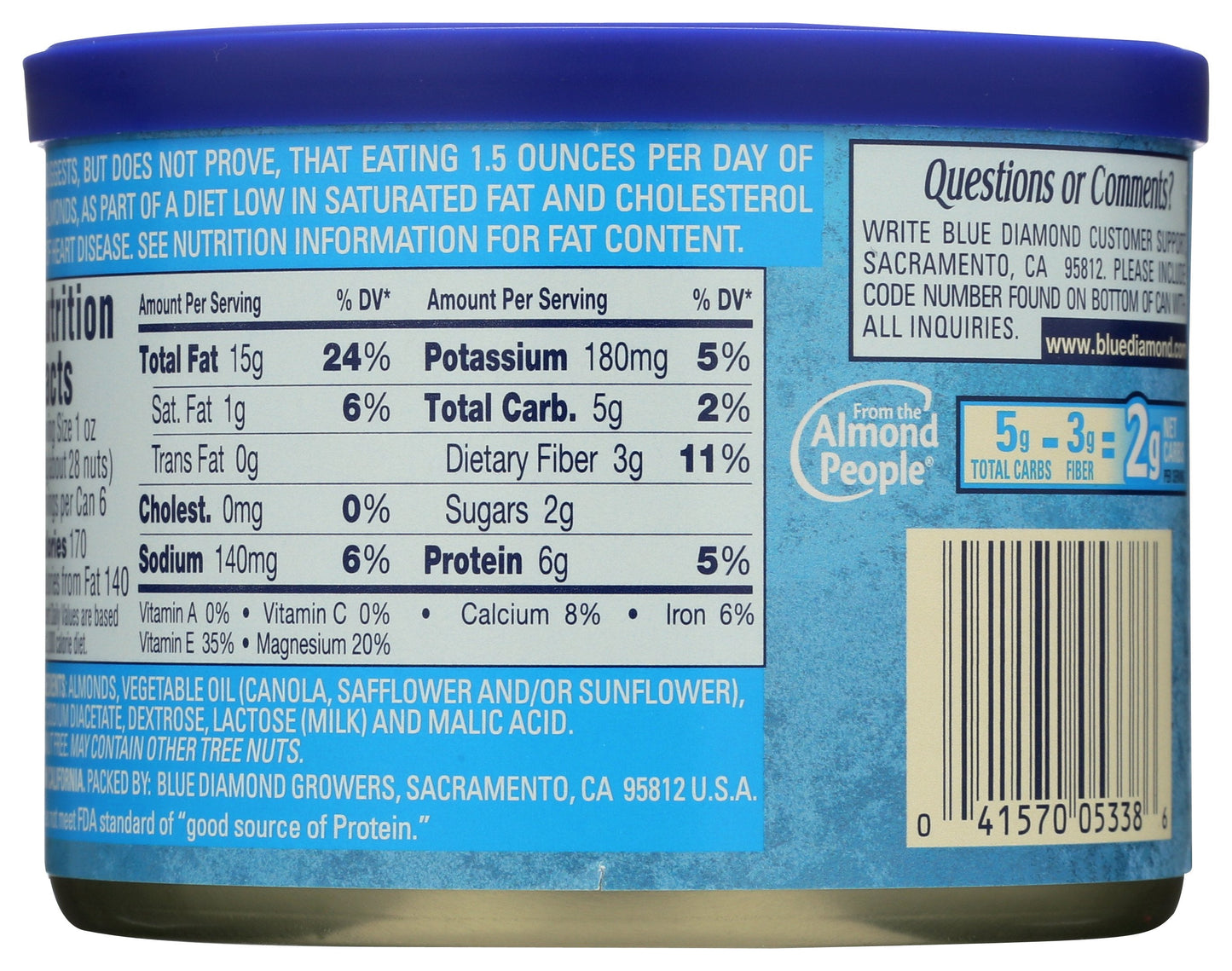 BLUE DIAMOND ALMOND SALT N VINEGAR - Case of 12