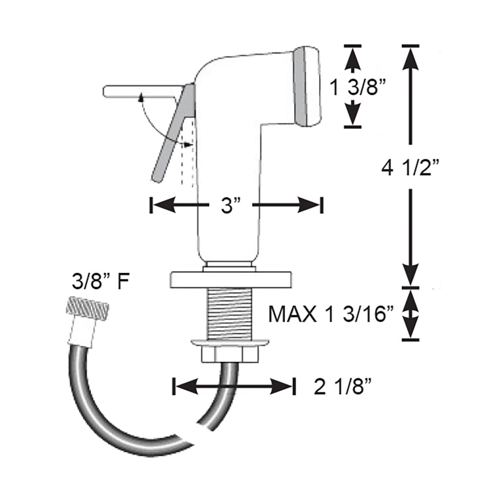 Scandvik Straight Handle Pull Out Sprayer - White w/6 Hose [10196P]