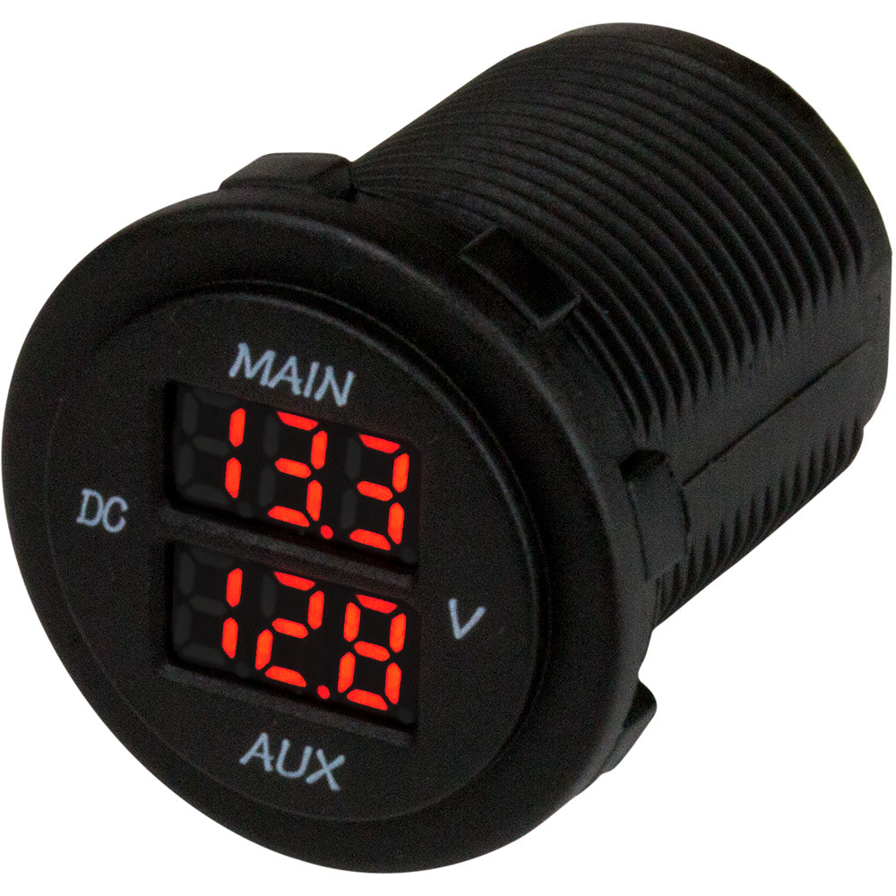 Sea-Dog Round Voltage Meter 5V-15VDC w/Rainbow Dial [421616-1]