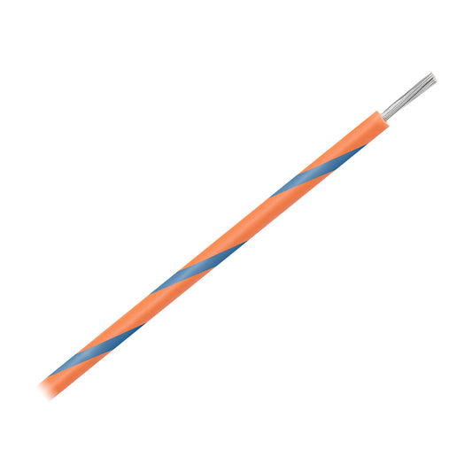 Pacer 16 AWG Gauge Striped Marine Wire 500' Spool - Orange w/Blue Stripe [WUL16OR-6-500]