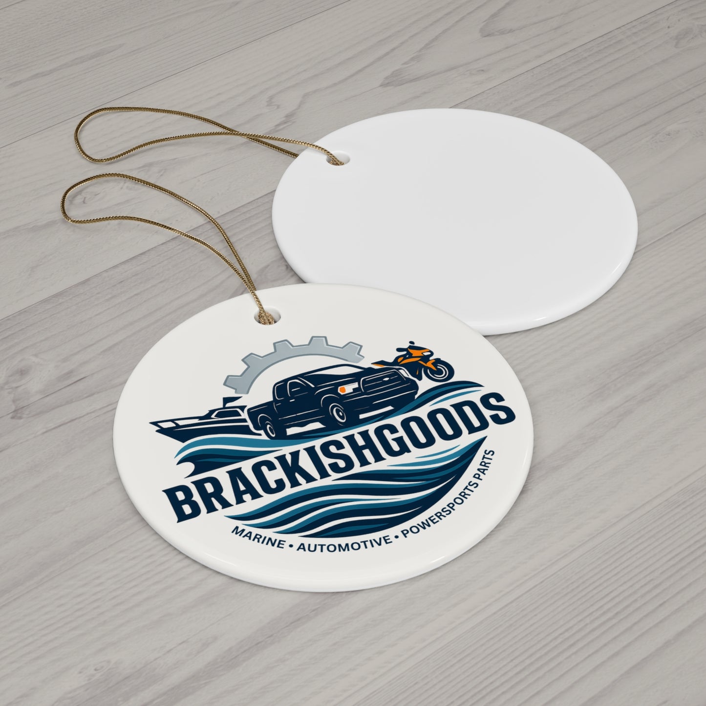 Personalized Ceramic Ornament - Custom Brackishgoods Design for Holidays and Celebrations