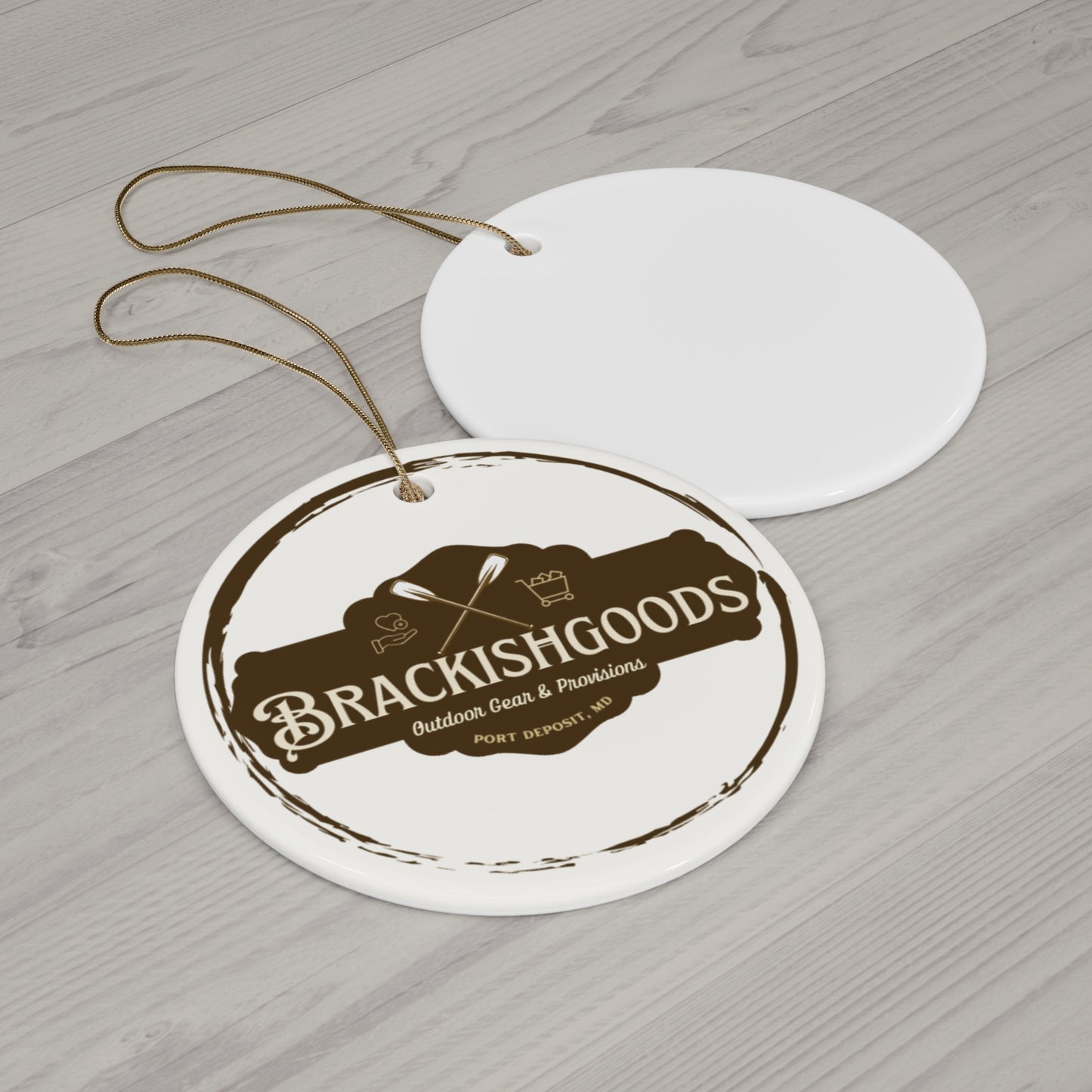 Personalized Ceramic Ornament - Custom Brackishgoods Design for Holidays and Celebrations