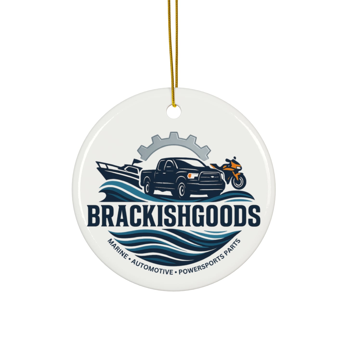 Personalized Ceramic Ornament - Custom Brackishgoods Design for Holidays and Celebrations