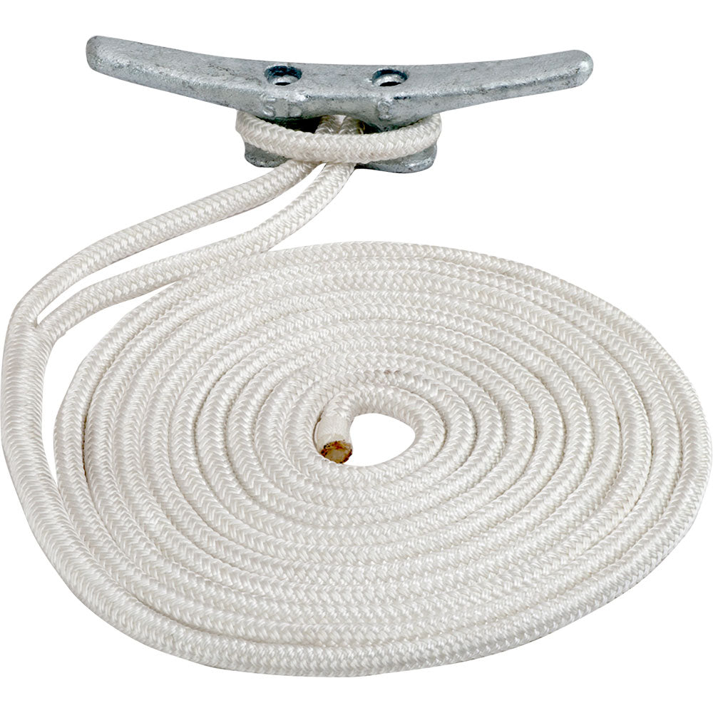 Sea-Dog Double Braided Nylon Dock Line - 5/8" x 50 - White [302116050WH-1]