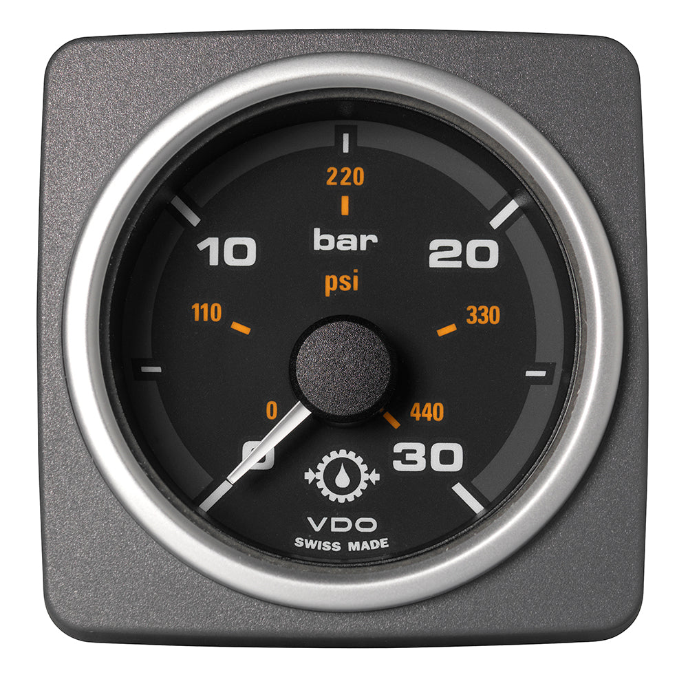 Veratron 52 MM (2-1/16") AcquaLink Transmission Oil Pressure 30 Bar/440 PSI - Black Dial  Bezel [A2C59501937]