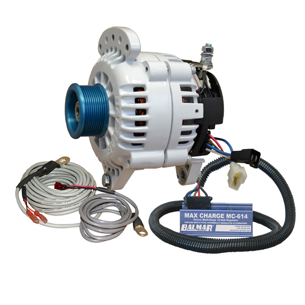 Balmar Alternator 100 AMP Kit 12V 3.15" Dual Foot Saddle J10 Pulley Regulator  Temp Sensor [60-YP-MC-100-J10]