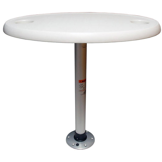 Springfield White Oval Table Package - 18" x 30" Threadlock [1690106]