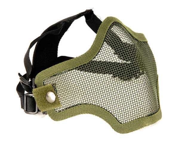 2G Steel Mesh Half Face Mask, OD Green