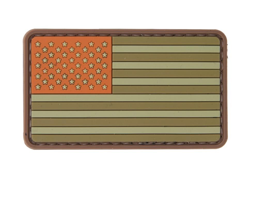 Brown & Tan Tones American Flag PVC Velcro Patch