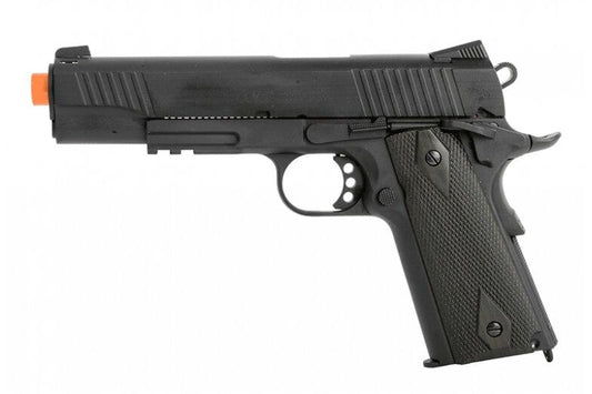 Colt 1911 .45 ACP CO2 Rail Gun Blowback Airsoft Pistol, Tactical Black