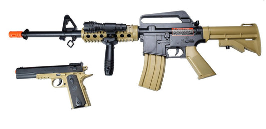 Colt Spring M4 and Pistol Combo Kit, Two-Tone Tan & Black