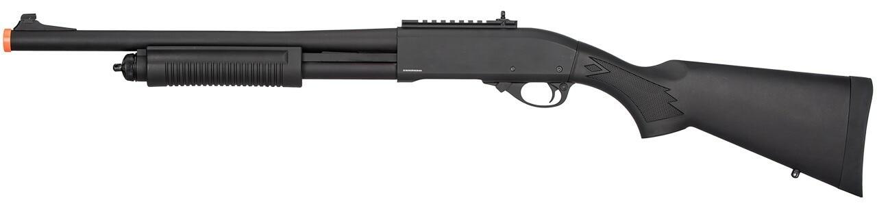 Golden Eagle M870 3/6-Shot Pump Action Gas Airsoft Shotgun, Black