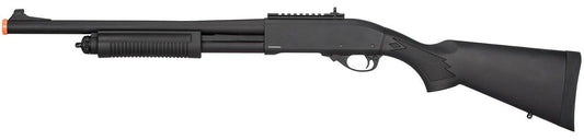 Golden Eagle M870 3/6-Shot Pump Action Gas Airsoft Shotgun, Black