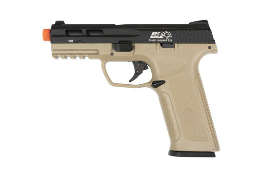 ICS BLE-XAE Gas Blowback Airsoft Pistol, Black / Tan