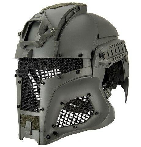 Interstellar Battle Trooper Full Face Airsoft Helmet, Foliage Green