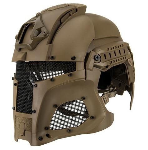 Interstellar Battle Trooper Full Face Airsoft Helmet, Tan