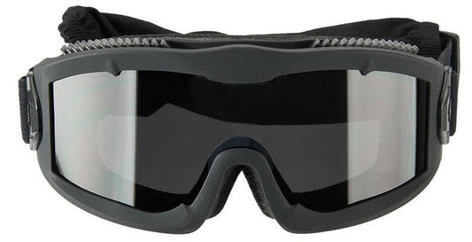 Lancer Tactical AERO Series Dual Pane Airsoft Goggles, Black w/ Smoked Lens