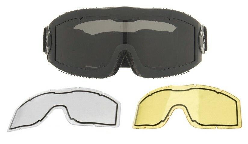 Lancer Tactical AERO Series Dual Pane Airsoft Goggles, Black w/ Smoked, Yellow, & Clear Lens