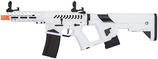 Lancer Tactical Enforcer NEEDLETAIL Skeleton AEG Airsoft Rifle w/ Alpha Stock, White/Black