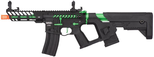 Lancer Tactical Enforcer Series NEEDLETAIL High FPS AEG Airsoft Rifle w/ Alpha Stock, Black / Green