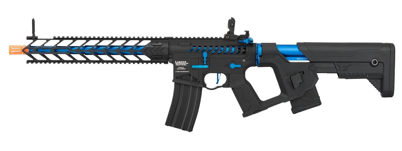 Lancer Tactical Enforcer Series NIGHT WING Skeleton ProLine High FPS AEG Airsoft Rifle, Black / Navy Blue