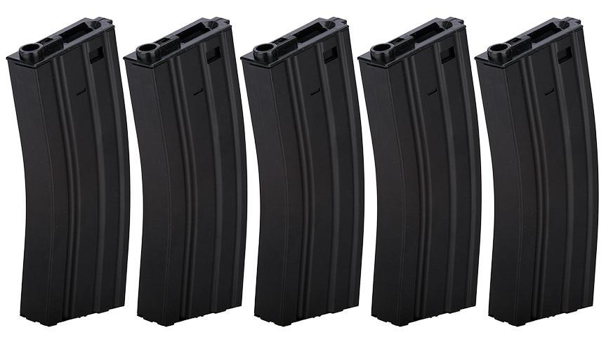 Lancer Tactical Gen 2 Metal 300rd High Capacity M4 Magazine 5-Pack, Black