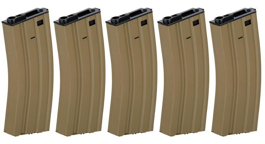 Lancer Tactical Gen 2 Metal 300rd High Capacity M4 Magazine 5-Pack, Tan