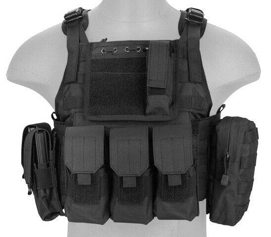 Lancer Tactical Nylon Tactical Assault Plate Carrier, Black