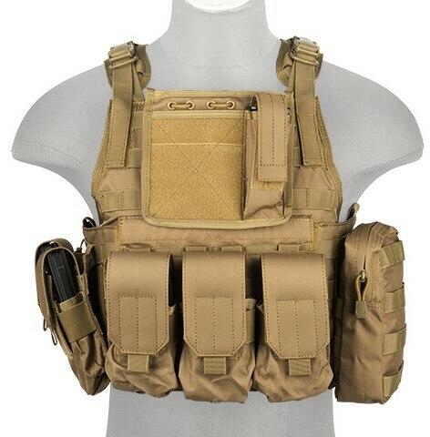 Lancer Tactical Nylon Tactical Assault Plate Carrier, Tan