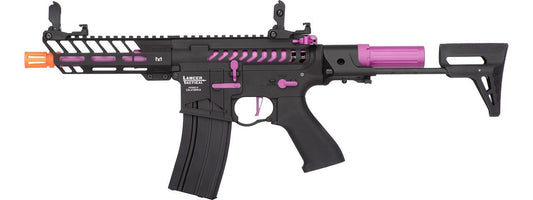 Lancer Tactical ProLine Series NEEDLETAIL PDW High FPS AEG Airsoft Rifle, Black / Purple