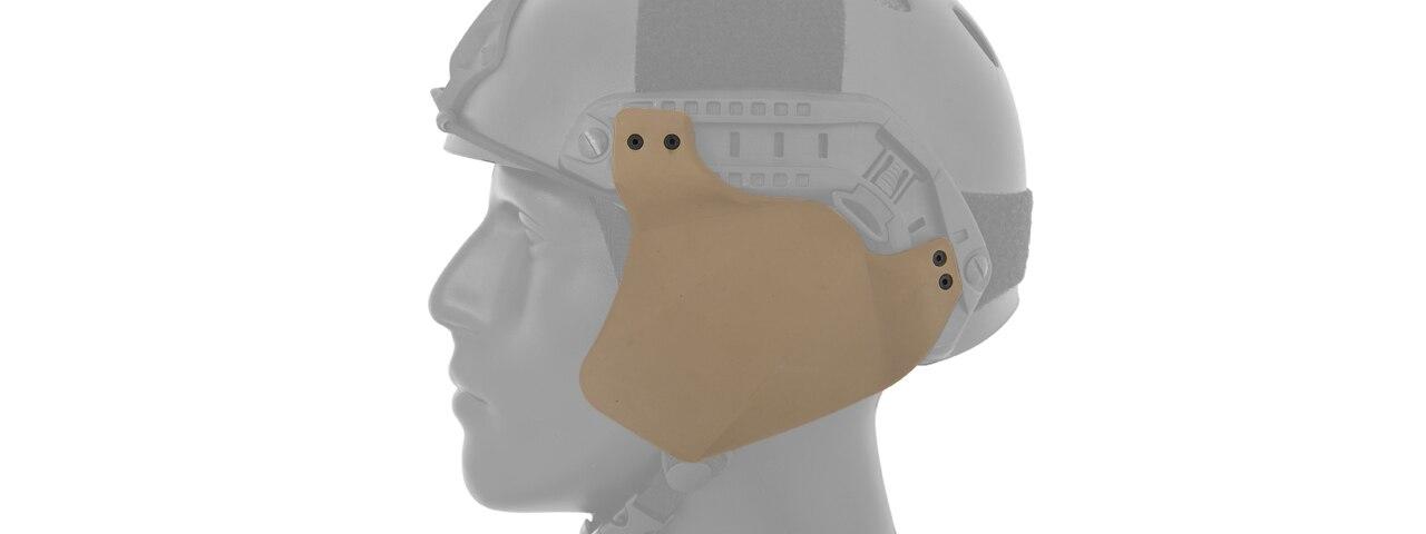 Lancer Tactical Side Covers for Military Style Railed Helmets - Tan