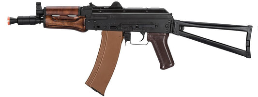 LCT AKS74U Airsoft Rifle w/ Wood Handguard, Black