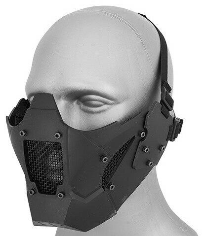 Mesh & Polymer Retro Mecha Lower Face Protection System, Black