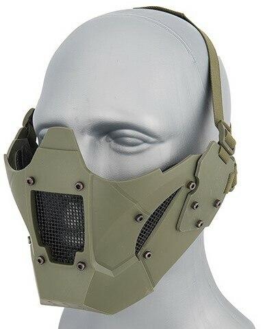 Mesh & Polymer Retro Mecha Lower Face Protection System, OD Green