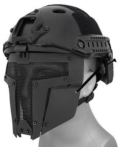 Mesh Mask Face Shield for Airsoft Helmet Systems, Black