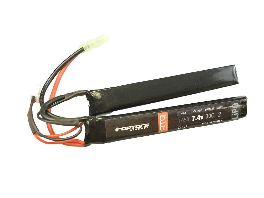 Raptors Airsoft RTQ 7.4v 1450 mAh 30C Nunchuck LiPO Battery