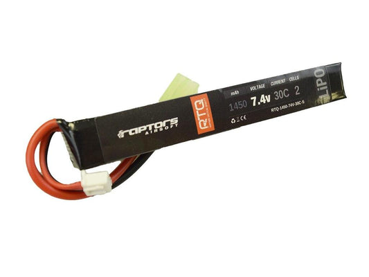 Raptors Airsoft RTQ 7.4v 1450 mAh 30C Stick LiPO Battery