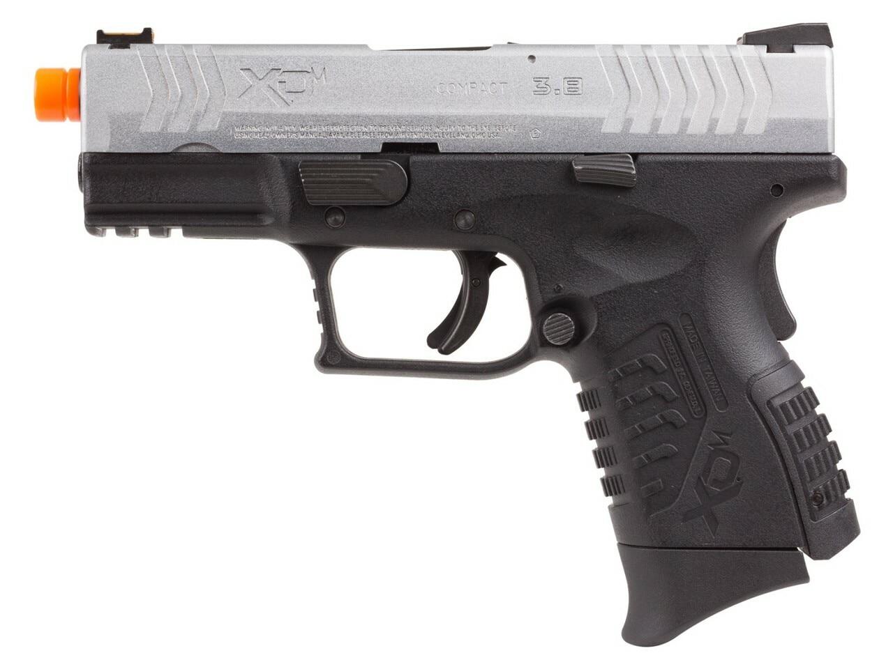 Springfield Armory XDM 3.8” Compact Gas Blowback Airsoft Pistol, Silver / Black