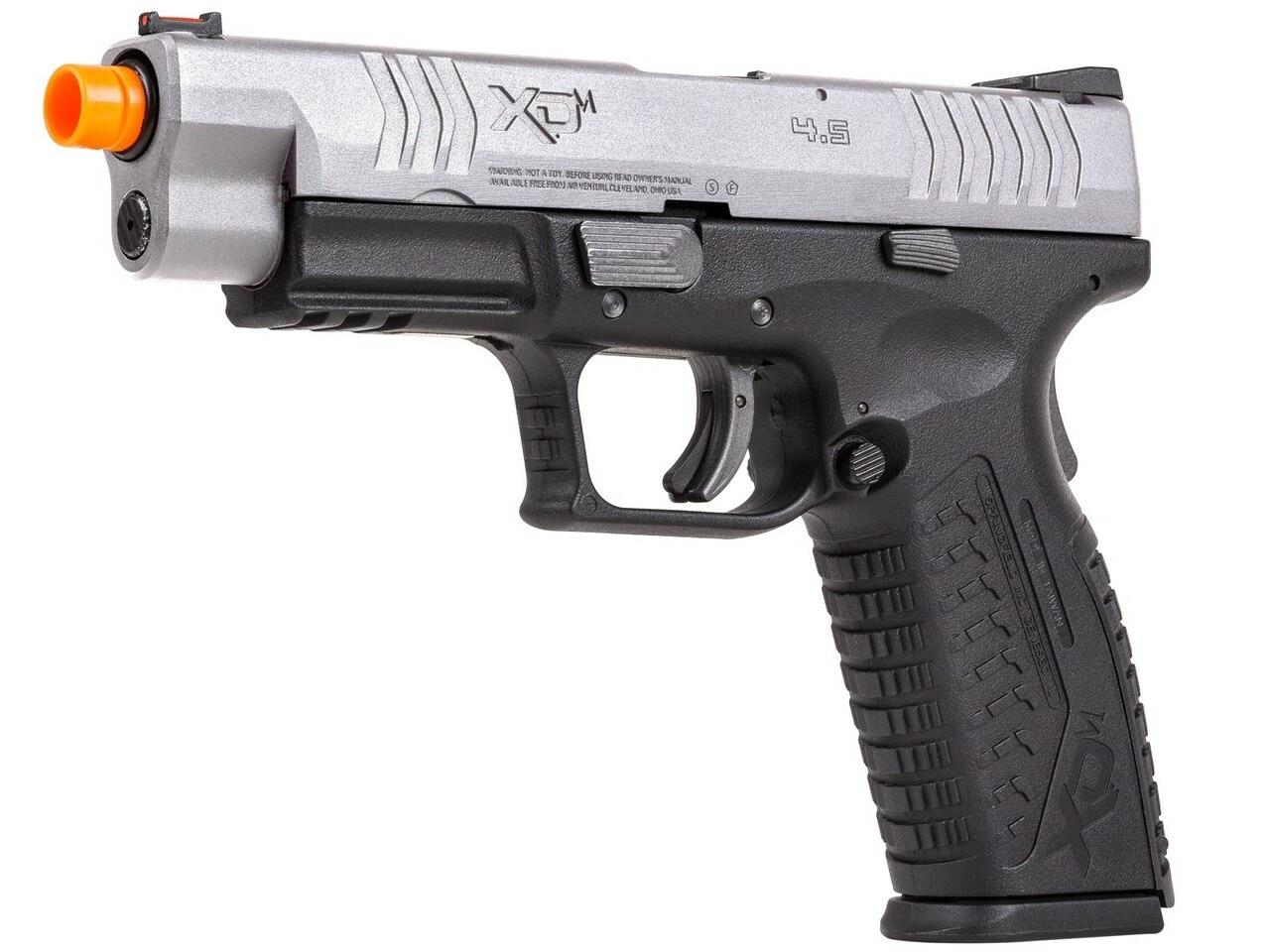 Springfield Armory XDM 4.5” Compact Gas Blowback Airsoft Pistol, Silver / Black