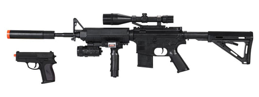 Tactical M4 Spring-Powered Combat Rifle & Sidearm Kit