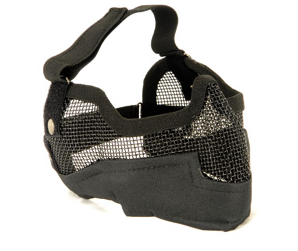 3G Steel Mesh Half Face Mask, Deluxe Version w/ Ear Protection, Black