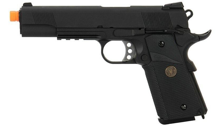 WE Tech 1911 Full Metal MEU Gas Blowback Airsoft Pistol, Black