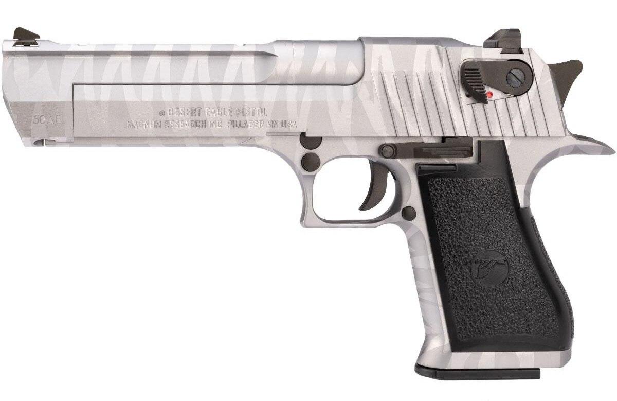 We-Tech Magnum Research Desert Eagle .50 AE Gas Blowback Pistol, Silver Tigerstripe