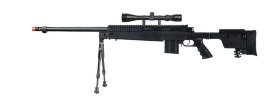 Well Bolt Action Sniper Rifle Kit with Folding Stock, Bipod, and 3-9x Scope