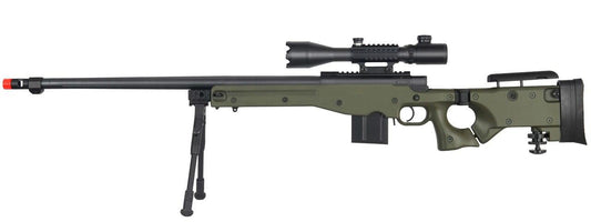 Well MB4403 L96 Bolt Action Airsoft Sniper Rifle w/ Scope & Bipod, OD Green