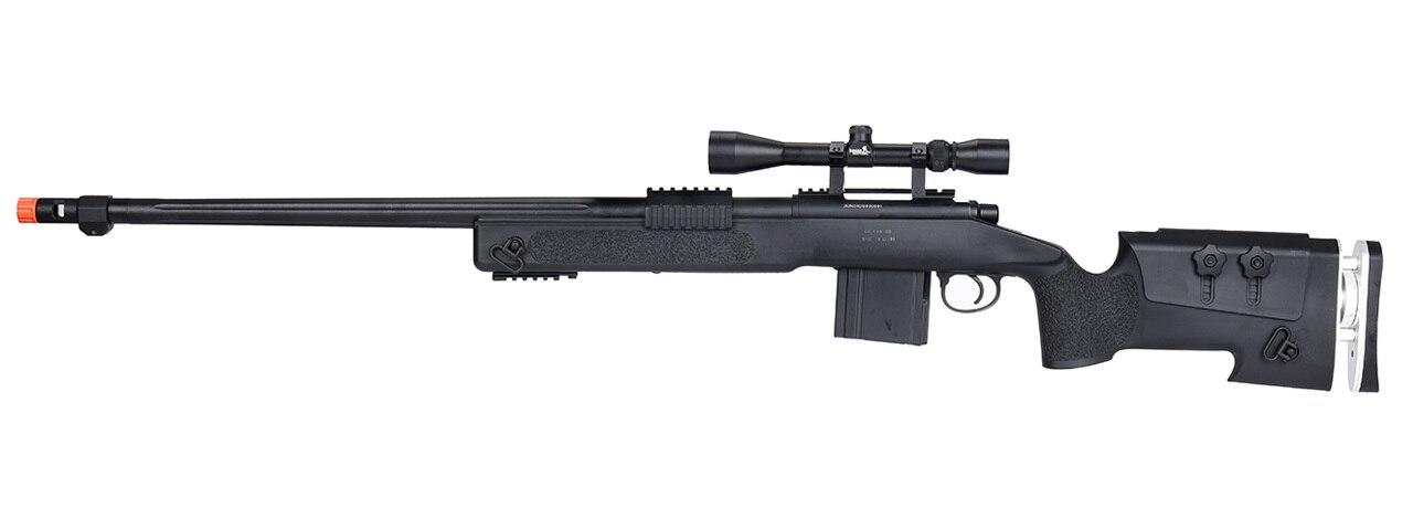 WellFire MB4417 M40A3 Bolt Action Airsoft Sniper Rifle w/ Scope, Black