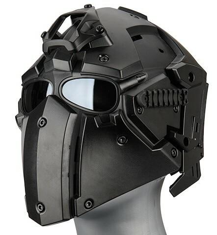 WoSport Tactical Helmet w/ NVG Shroud & Transfer Base, Black