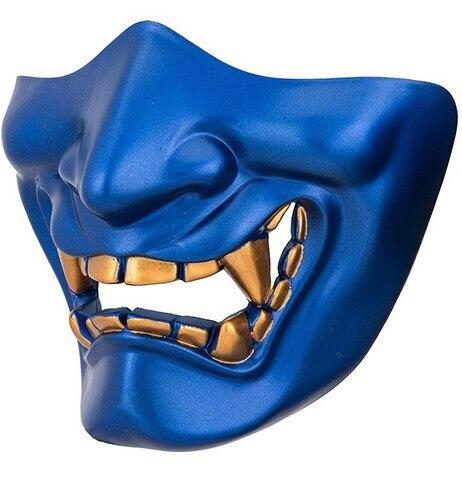 Yokai Ogre Padded Polymer Lower Face Mask, Blue